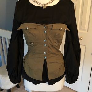 Army green corset vest